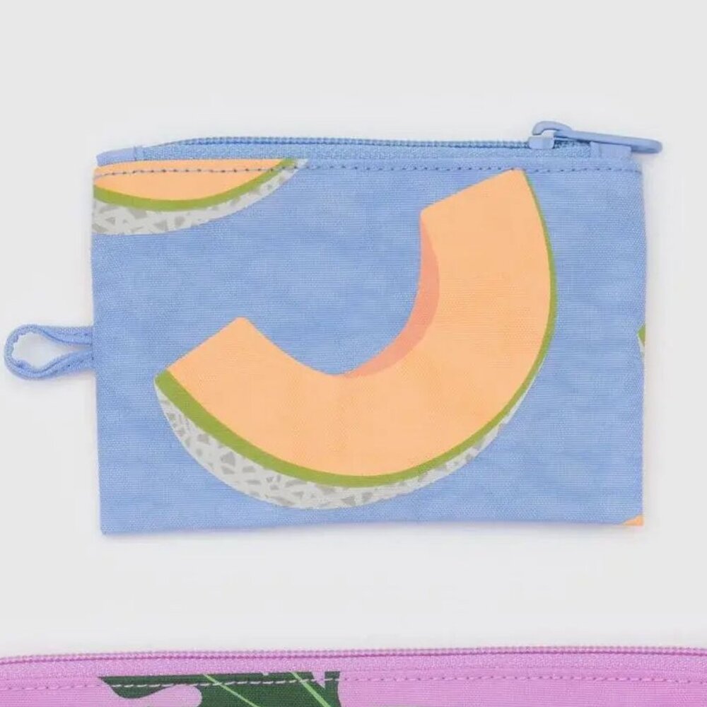 NWOT Baggu Flat Pouch Small - Cantaloupe Blue (Japanese Produce) - Picture 1 of 5